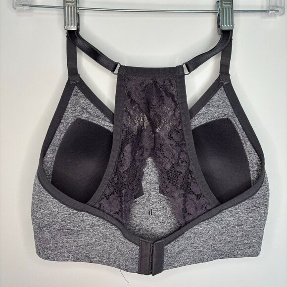 TORRID Curve 00 Lace Back Bra Grey Adjustable Strap Lightly Padded Racerback EUC - Picture 2 of 6